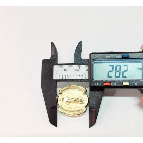 Trifari Blue Swirl Cabochon Clip On Earrings Gold tone trifarium 70s 80s Saltz? - Picture 8 of 9